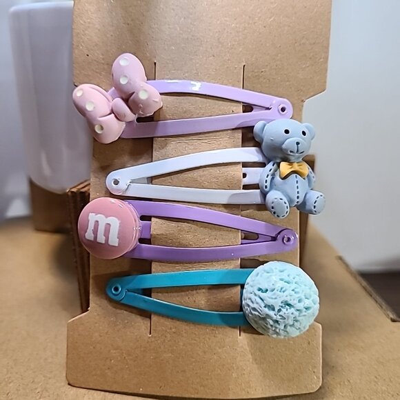 Cute Hair Clips for Girls Toddler‎ Hair Accessories Barrettes Set of 4 - Picture 5 of 6
